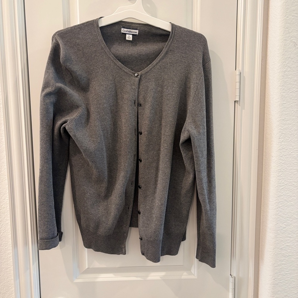 Croft & Barrow Charcoal Cardigan Sweater